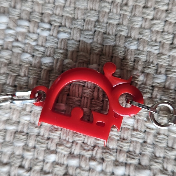 🚫SOLD🚫 Christian Dior Red and Silver Necklace Trotter Logo ❤️ - Picture 2 of 4